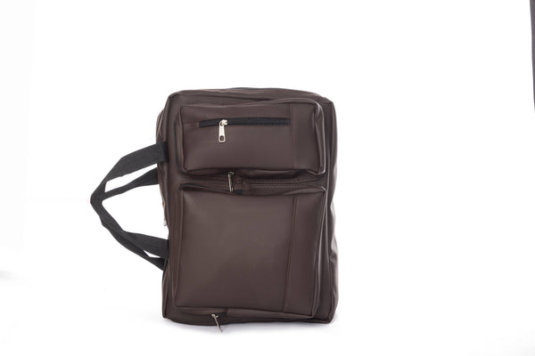brown PVC convertible backpack and messenger bag. Classic, durable, an– Bustahstore