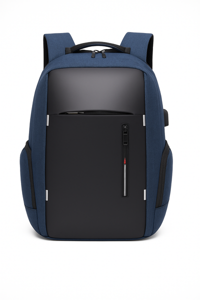 Blue Anti-Theft Smart Backpack with USB Charging Port – Sleek Tech & Travel Companion