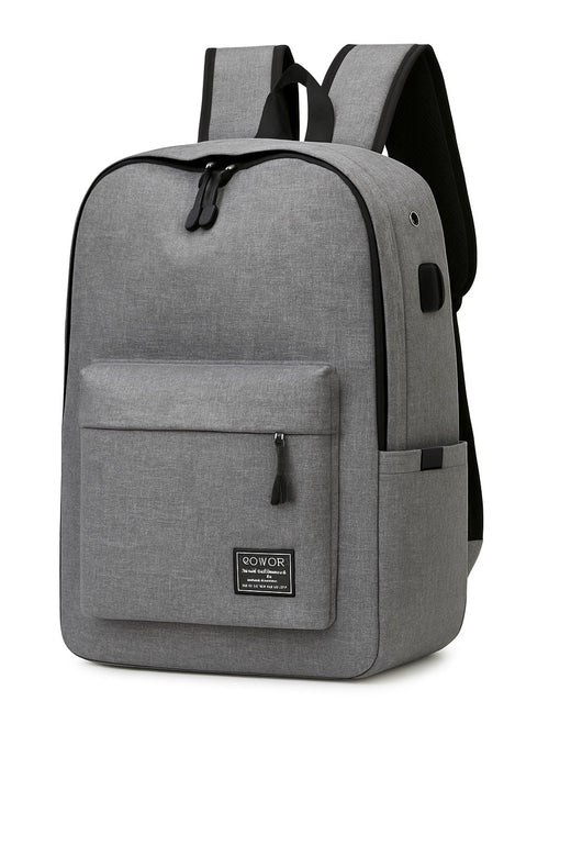 Bustah grey smart laptop backpack – front view