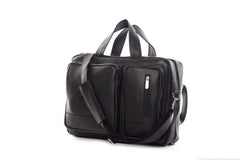 Bustah black genuine leather convertible backpack