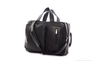 Bustah black genuine leather convertible backpack
