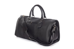 Bustah black genuine leather travel duffle