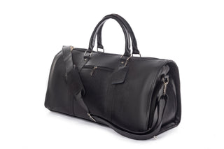 Bustah black genuine leather travel duffle