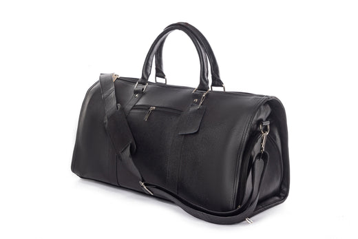 Bustah black genuine leather travel duffle