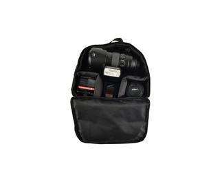 A padded bag insert showing internal compartments