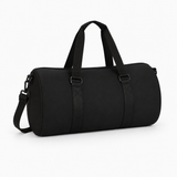 Black Canvas Travel Duffle Bag with Shoulder Strap