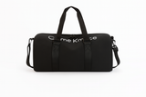 Black Canvas Travel Duffle Bag with Shoulder Strap