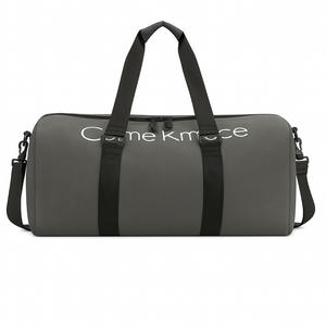 Minimalist Grey Duffle Bag with Black Straps – Lightweight Travel & Gym Bag
