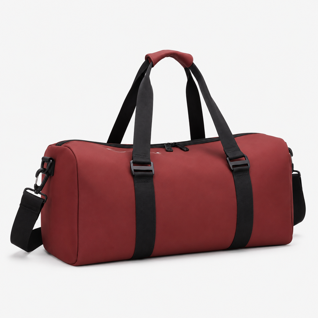 Maroon Duffle Bag – Compact Travel & Gym Bag with Shoulder Strap