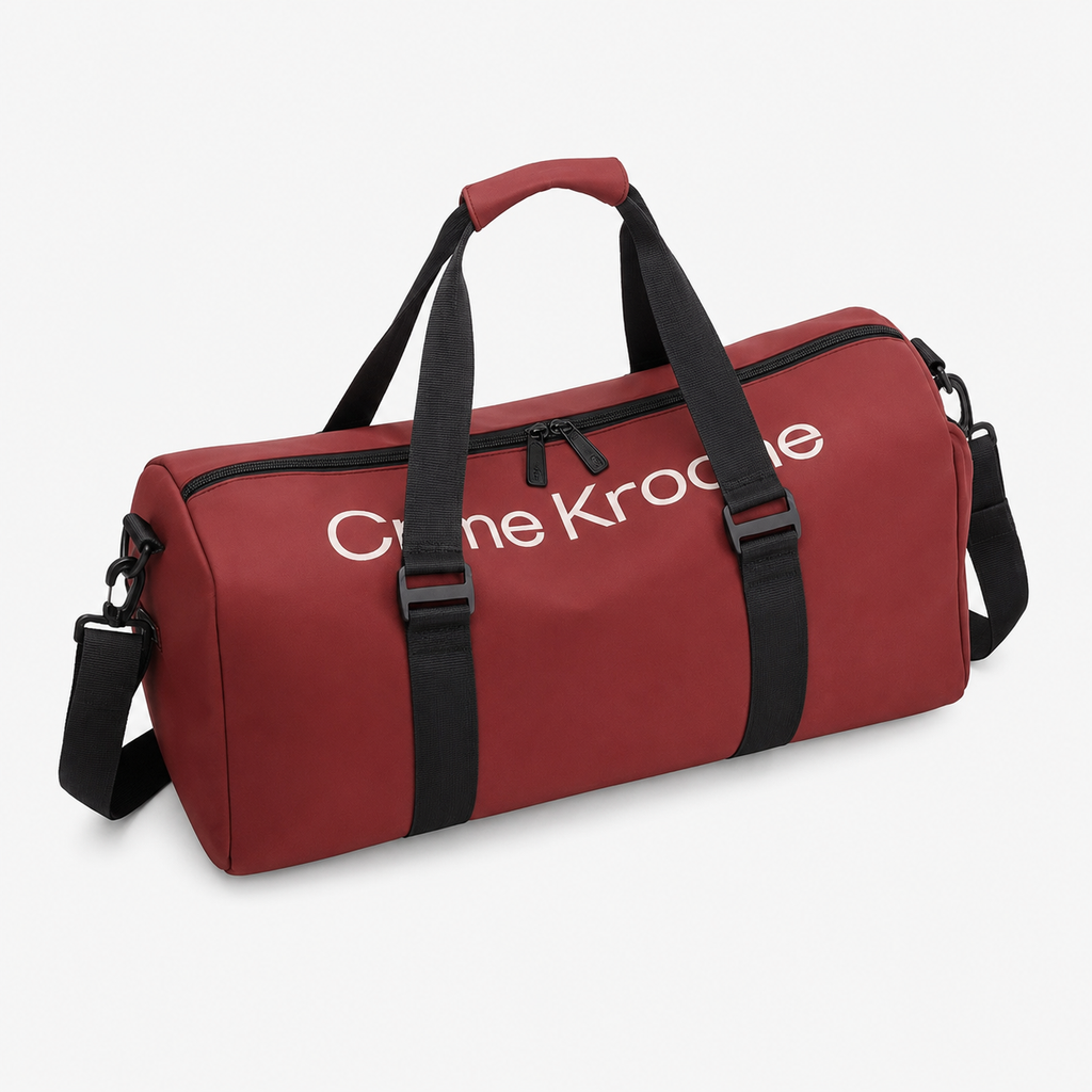 Maroon Duffle Bag – Compact Travel & Gym Bag with Shoulder Strap