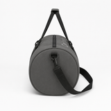 Minimalist Grey Duffle Bag with Black Straps – Lightweight Travel & Gym Bag