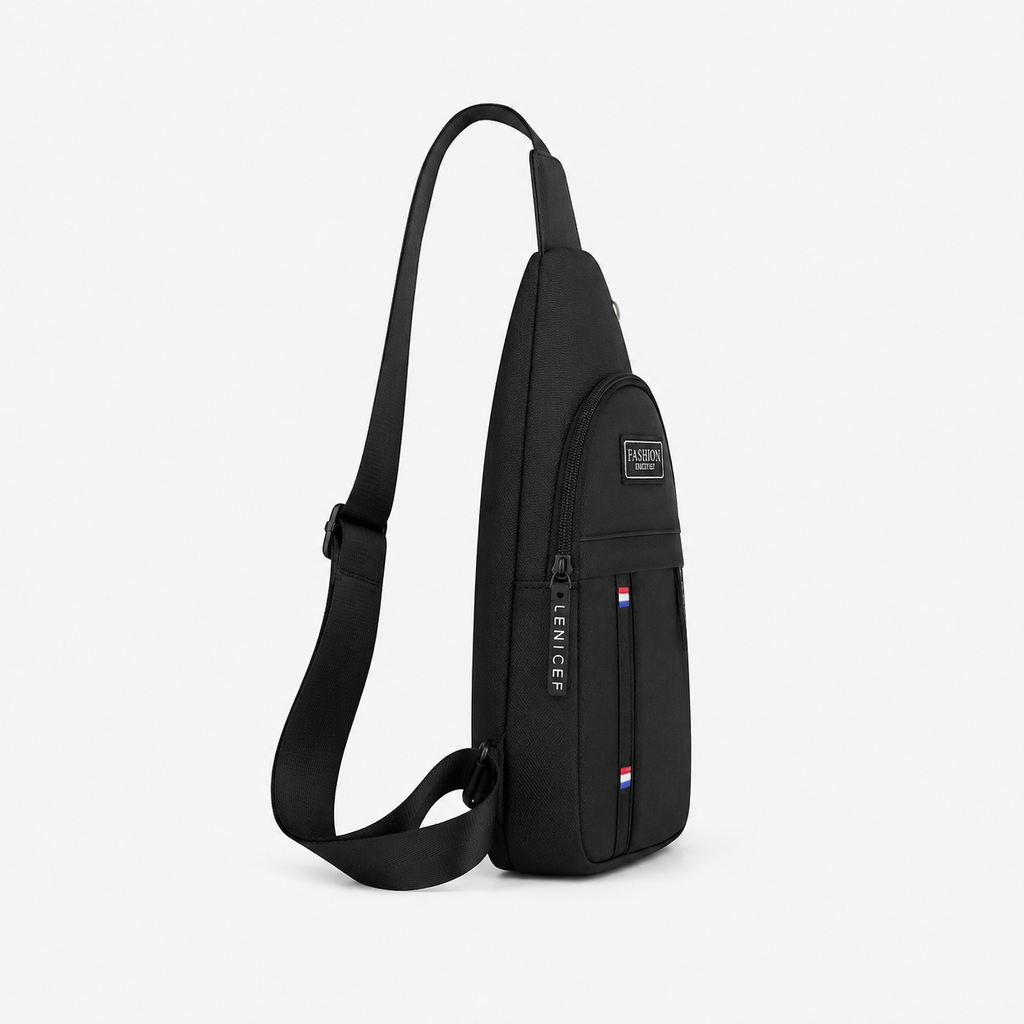 Black Crossbody Sling Bag for Men – Urban Chest Bag for Daily Use & Travel