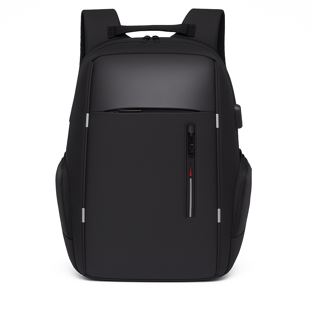 Black Anti-Theft Smart Backpack with USB Charging Port – Sleek Minimalist Design