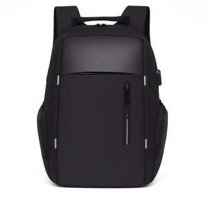 Black Anti-Theft Smart Backpack with USB Charging Port – Sleek Minimalist Design