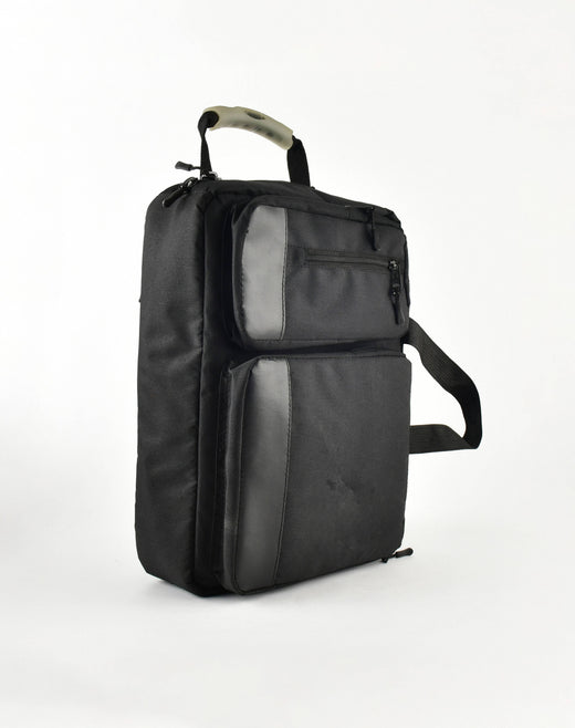 Bustah black convertible laptop backpack messenger bag GM-100B – front view