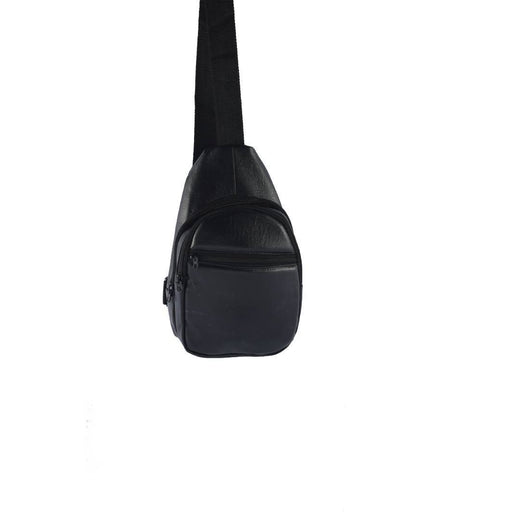 Bustah Easy Pocket black faux leather crossbody sling EP-200BL – front view