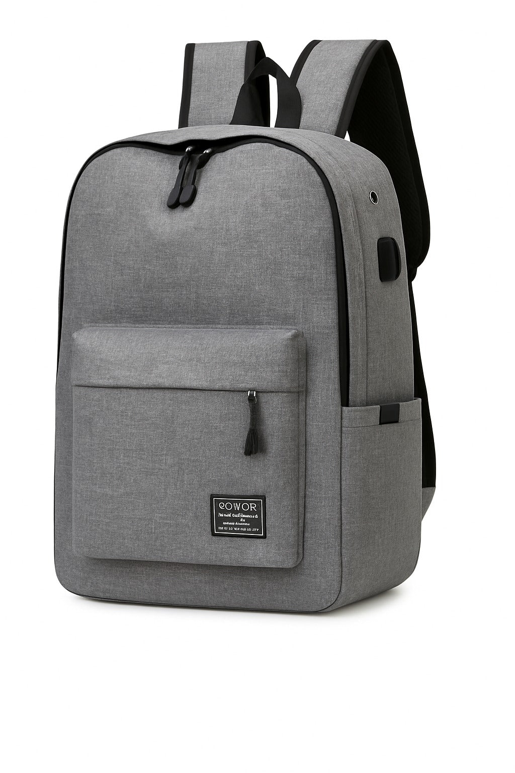 Grey Smart Backpack with USB Charging Port – Water-Resistant Laptop & Travel Bag