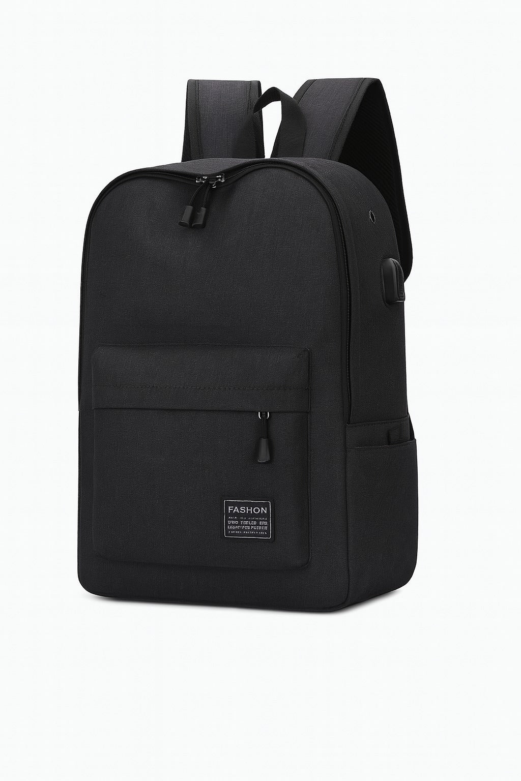 Black Smart Backpack for Men & Women – USB Charging Port & Water-Resistant Design