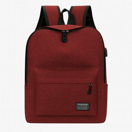 Bustah red smart laptop backpack – front view