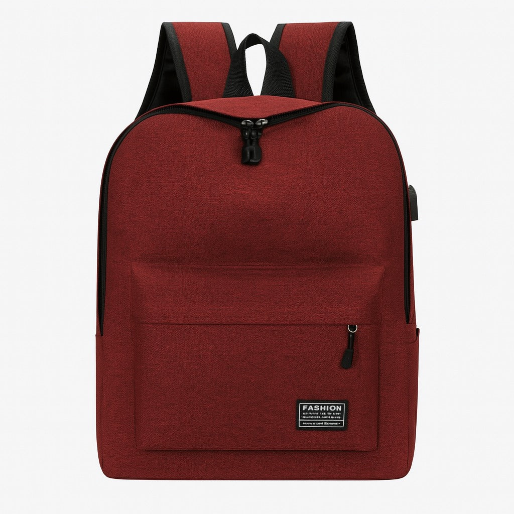 Red Smart Backpack with USB Charging Port – Water-Resistant Work & Travel Bag