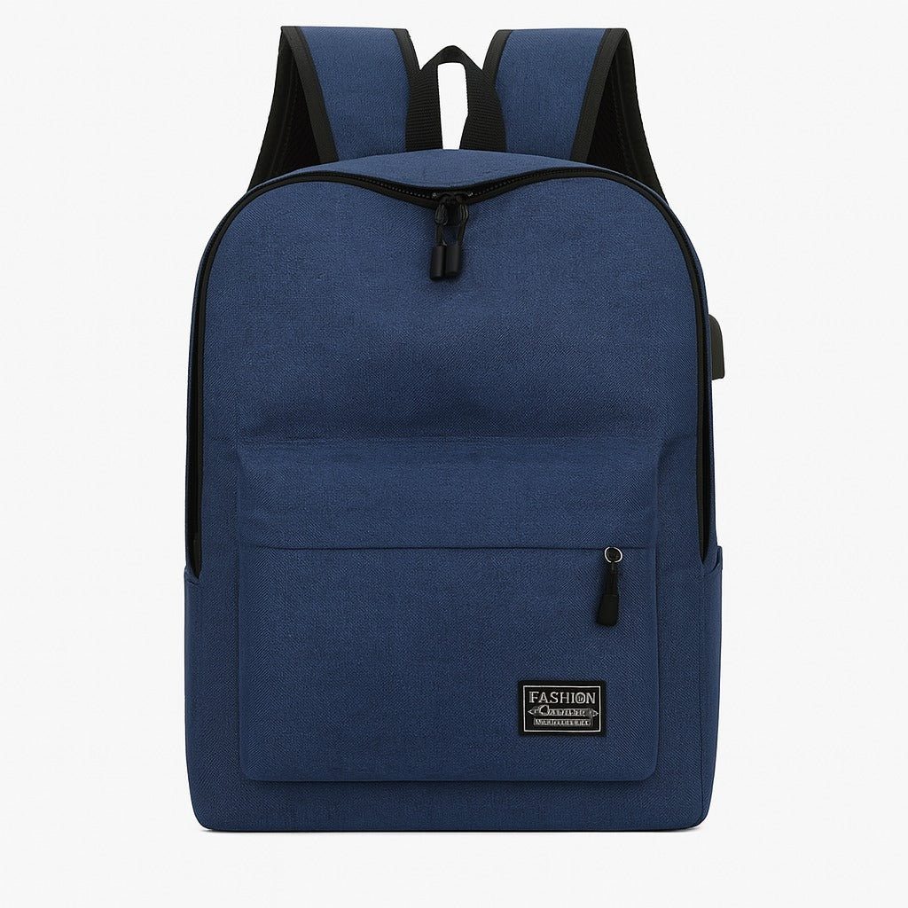 Blue Smart Backpack with USB Charging Port – Water-Resistant Laptop & Travel Bag