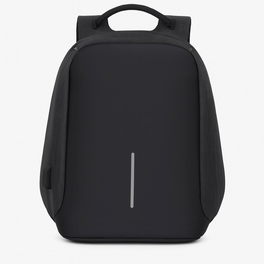 Black Anti-Theft Smart Backpack with USB Charging Port – Sleek Minimalist Design