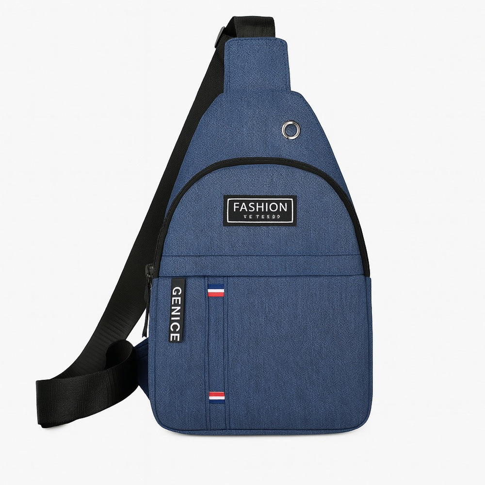 Bustah blue crossbody sling chest bag for men – front view