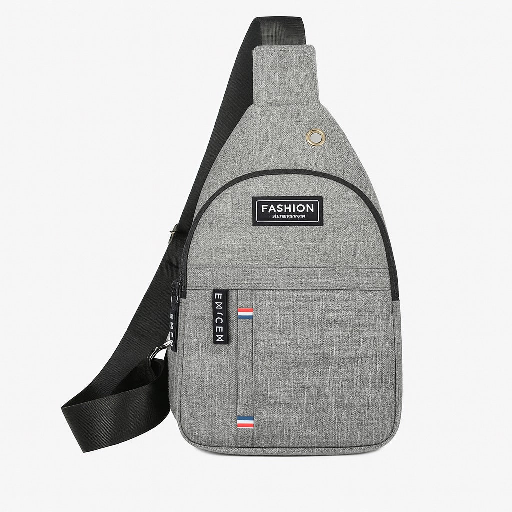 Grey Crossbody Sling Bag for Men – Compact Chest Shoulder Bag for Everyday Use