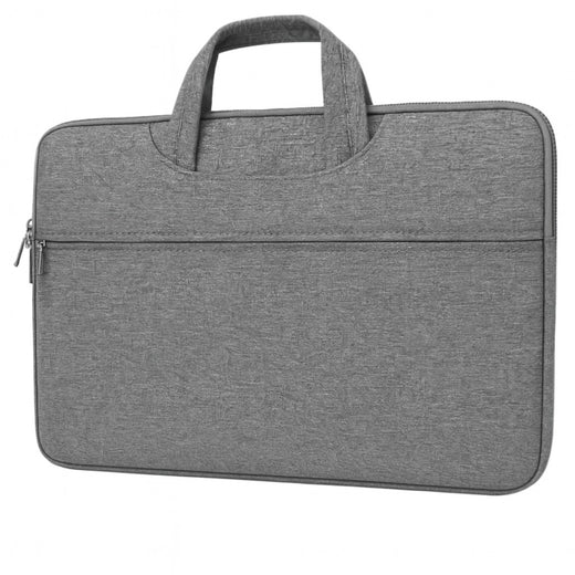 Bustah grey laptop sleeve bag with handles – front view