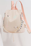 Pastel Pink Floral Convertible Backpack for Women – Elegant & Lightweight Casual Bag
