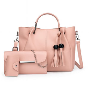 Blush Pink 3-in-1 Tote Bag Set for Women – Elegant Handbag, Clutch & Card Holder