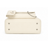 Cream White 3-in-1 Women’s Handbag Set – Faux Leather Tote, Chain Clutch & Card Holder