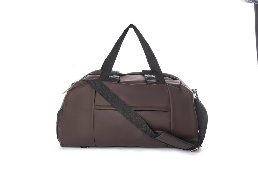 Bustah brown faux leather duffle bag CA-200BR – front view