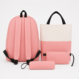 Pink 4-in-1 Cute School Backpack Set – Backpack, Tote, Pouch & Pencil Case