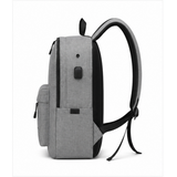 Grey Smart Backpack – Water-Resistant Laptop & Travel Bag