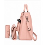Blush Pink 3-in-1 Tote Bag Set for Women – Elegant Handbag, Clutch & Card Holder